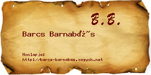 Barcs Barnabás névjegykártya