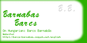 barnabas barcs business card